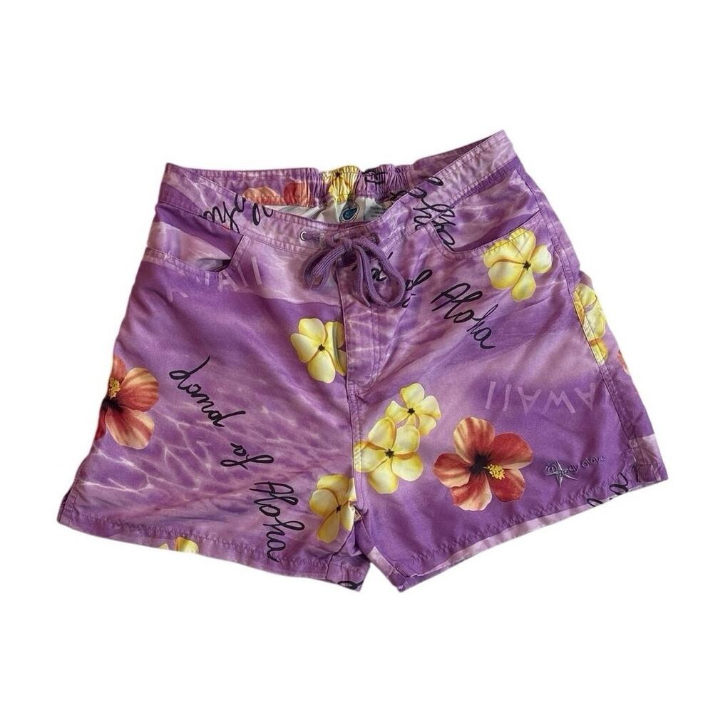Shorts Vintage Body Glove Womens XL Purple Floral Board